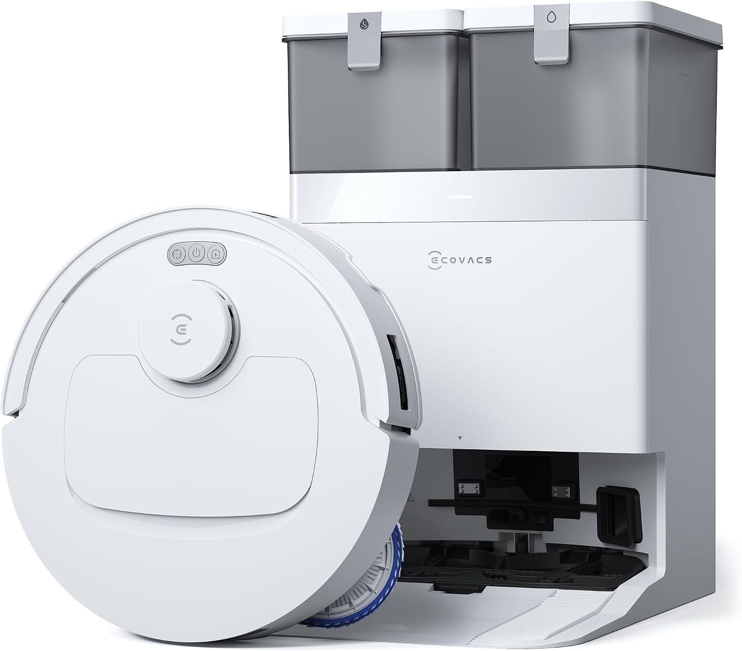 ECOVACS DEEBOT T30C OMNI Robotstofzuiger en Dweilrobot, 20.000 Pa, ZeroTangle 3.0, TruEdge 2.0, TrueMapping 2.0, Alles-in-één OMNI-station, Automatisch zelfreinigingssysteem, Wit