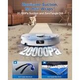 ECOVACS DEEBOT T30C OMNI Robotstofzuiger en Dweilrobot, 20.000 Pa, ZeroTangle 3.0, TruEdge 2.0, TrueMapping 2.0, Alles-in-één OMNI-station, Automatisch zelfreinigingssysteem, Wit