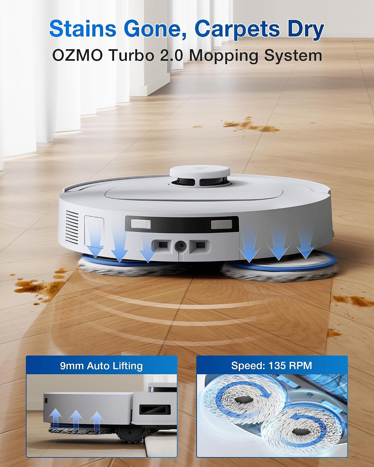 ECOVACS DEEBOT T30C OMNI Robotstofzuiger en Dweilrobot, 20.000 Pa, ZeroTangle 3.0, TruEdge 2.0, TrueMapping 2.0, Alles-in-één OMNI-station, Automatisch zelfreinigingssysteem, Wit