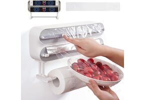 3-in-1 Keukenrolhouder met Foliesnijder | Wit