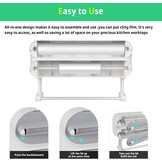 DBREAKS Wandrolhouder keuken 3 rollen, keukenrolhouder, magnetisch, vershoudfolie snijder, vershoudfoliedispenser, aluminiumfoliedispenser, folie papierrolhouder, met vershoudfolie - Maat Frischhaltefolie
