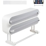 DBREAKS Wandrolhouder keuken 3 rollen, keukenrolhouder, magnetisch, vershoudfolie snijder, vershoudfoliedispenser, aluminiumfoliedispenser, folie papierrolhouder, met vershoudfolie - Maat Frischhaltefolie