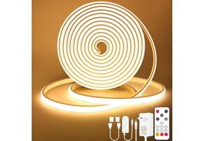 COB LED Strip 10m Warm Wit (3000K) - Dimbare Neon LED, IP65