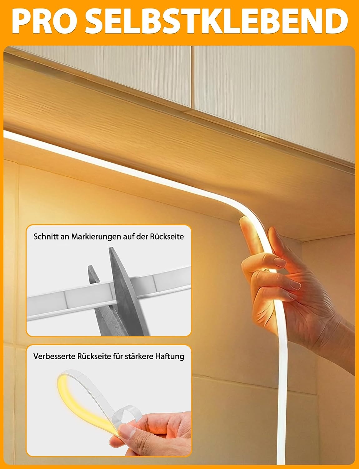 Lamomo COB Ledstrip, 10 m, warmwit, dimbaar, neon ledstrip, waterdicht, 3000 K, ledstrip met afstandsbediening, 10 mm breed, siliconen flexibele band voor slaapkamer, binnen, buiten, keukendecoratie