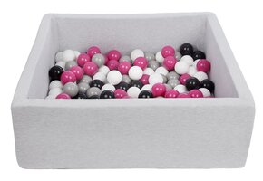 Vierkante Ballenbak 90x90cm met 150 Ballen - Zwart/Wit/Paars/Grijs | 41% Korting