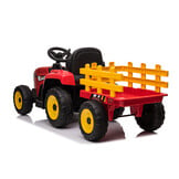 Elektrisch bestuurbare tractor met aanhanger - rood