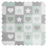 Speelmat Puzzel 150x150cm Grijs-Mint EVA Foam 16 Stukken | 59% Korting