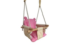 Baby Schommelstoel met Oren - Crème/Lichtroze - 40% Korting