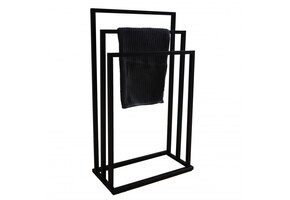 Handdoekenrek Badkamer Zwart - 3 Armen - Gepoedercoat Staal - 40% Korting