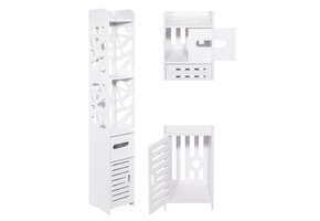 Smalle Badkamerkast 120cm | 5 Planken, Deur | Ruimtebesparend | 40% Korting