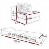 Opvouwbaar matras - logeermatras - 200x70x15 cm - blauw