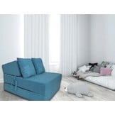 Opvouwbaar matras - logeermatras - 200x70x15 cm - blauw