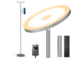 Grijze LED Vloerlamp - 36W Dimbaar met Afstandsbediening - 40% Korting
