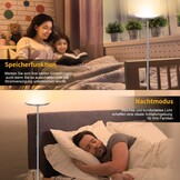 LED Vloerlamp Grijs, 3200LM 36W Super Heldere Dimbare Vloerlamp Woonkamer 2700K-6500K Traploos Dimmen, Afstandsbediening en Touch Control, Moderne Vloerlamp voor Woonkamer Slaapkamer Kantoor