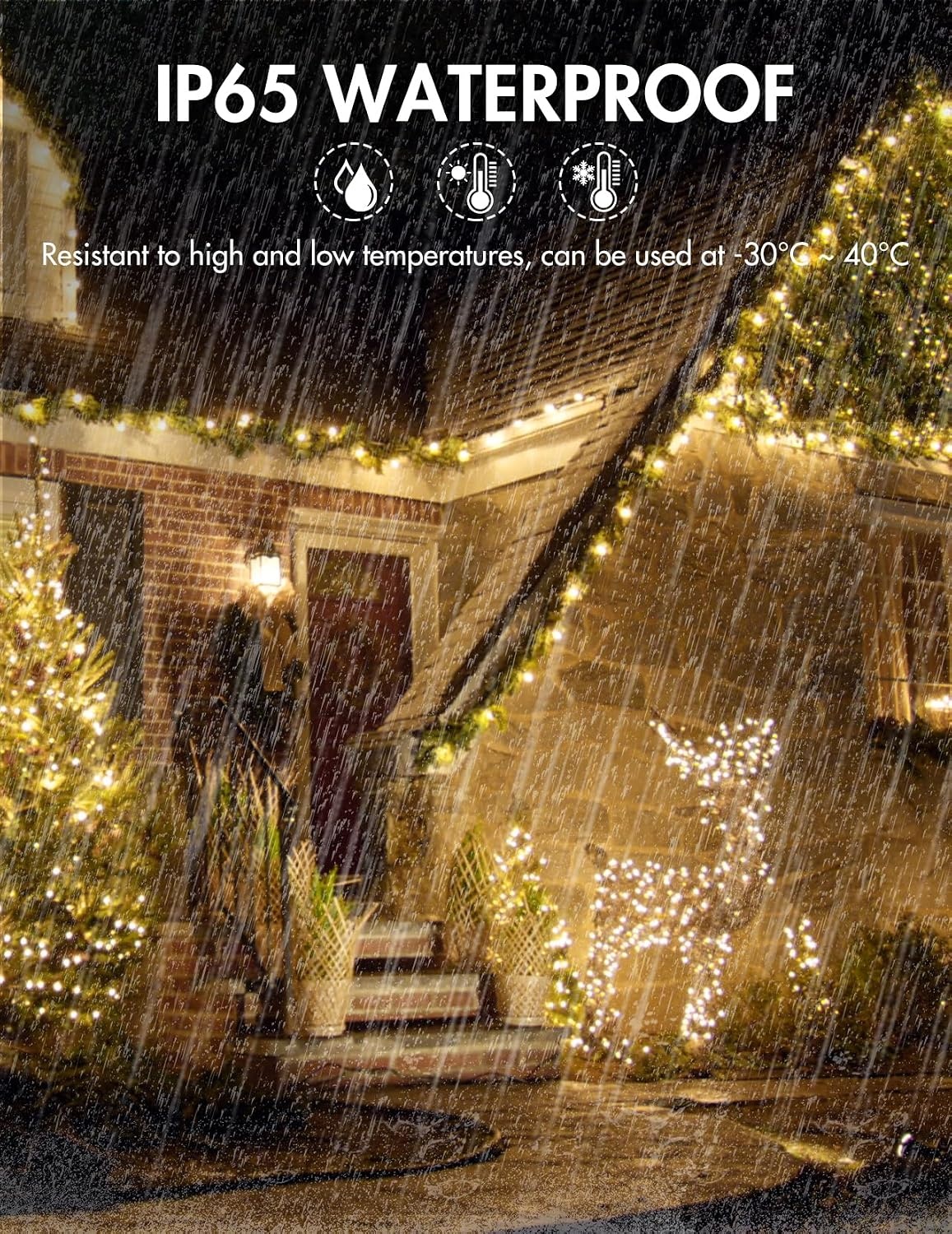 Lichtsnoer met 1000 leds, lichtketting voor buiten, 100 m, met 8 modi, IP44, waterdicht, voor terras, tuin, achtertuin, decoratie, warm wit