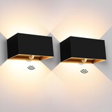 2x LED Buitenwandlamp 20W Warm Wit - Met Bewegingsmelder & Instelbare Hoek (48% Korting)