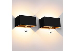2x LED Buitenlamp 20W Warm Wit met Sensor - 29% Korting