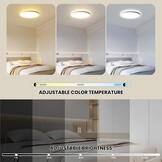 Plafondlamp LED 30cm Zwart, Dimbaar met RGB - 59% Korting!