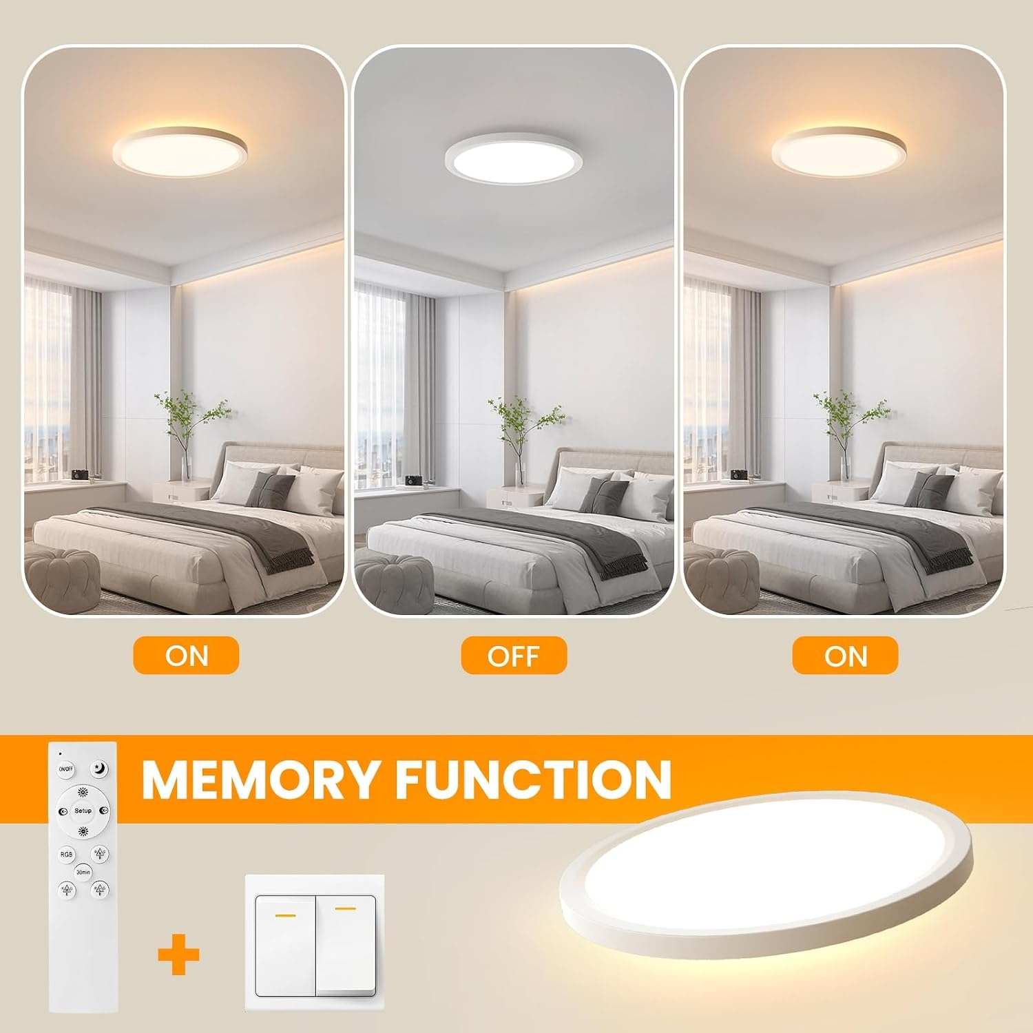 Plafondlamp LED 30cm Zwart, Dimbaar met RGB - 59% Korting!