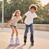 Inline skates voor kinderen, meisjes, verstelbare inlineskates voor kinderen, met alle lichtgevende wielen, voor dames, jongens en beginners - Maat (M (EU32-36))