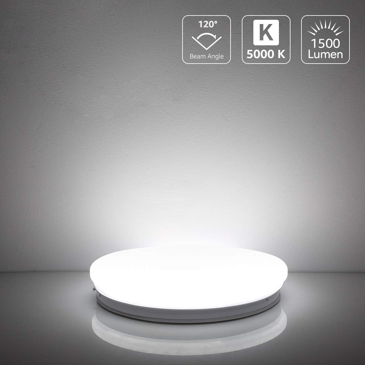 Lepro LED Plafondlamp 30 cm - IP54 Badkamerlamp - 22W - Koud Wit