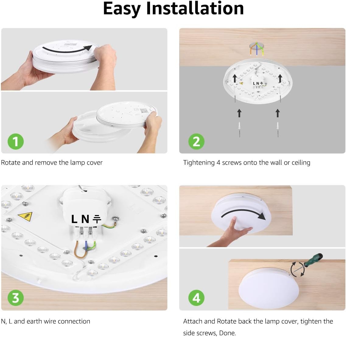 Lepro LED Plafondlamp 30 cm - IP54 Badkamerlamp - 22W - Koud Wit