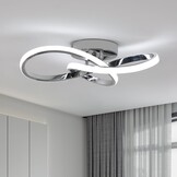 Comely Led-plafondlamp, 38 W, elegant zilver, modern bloemendesign, acryl plafondverlichting voor slaapkamer, woonkamer, keuken, ingang, hal, koudwit, 6500 K