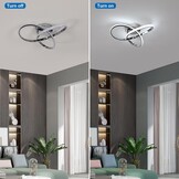Comely Led-plafondlamp, 38 W, elegant zilver, modern bloemendesign, acryl plafondverlichting voor slaapkamer, woonkamer, keuken, ingang, hal, koudwit, 6500 K