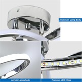 Comely Led-plafondlamp, 38 W, elegant zilver, modern bloemendesign, acryl plafondverlichting voor slaapkamer, woonkamer, keuken, ingang, hal, koudwit, 6500 K