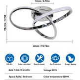 Comely Led-plafondlamp, 38 W, elegant zilver, modern bloemendesign, acryl plafondverlichting voor slaapkamer, woonkamer, keuken, ingang, hal, koudwit, 6500 K