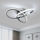Comely Led-plafondlamp, 38 W, elegant zilver, modern bloemendesign, acryl plafondverlichting voor slaapkamer, woonkamer, keuken, ingang, hal, koudwit, 6500 K