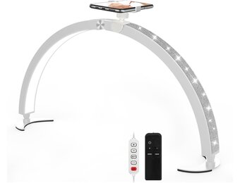 yAyusi Half Maanlicht voor Nagelbureau met Telefoonhouder Wit