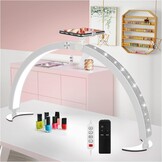 yAyusi Half Maanlicht voor Nagelbureau met Telefoonhouder Wit