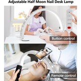 yAyusi Half Maanlicht voor Nagelbureau met Telefoonhouder Wit