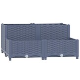 Verhoogde plantenbak 80x80x38 cm Blauwgrijs Polypropyleen - 60% Korting