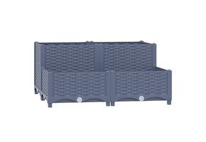 Plantenbak Verhoogd 80x80x38 cm Blauwgrijs Polypropyleen - 51% Korting