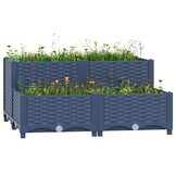 Verhoogde plantenbak 80x80x38 cm Blauwgrijs Polypropyleen - 60% Korting