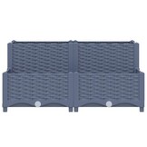 Verhoogde plantenbak 80x80x38 cm Blauwgrijs Polypropyleen - 60% Korting