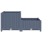 Verhoogde plantenbak 80x80x38 cm Blauwgrijs Polypropyleen - 60% Korting
