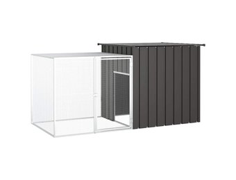 vidaXL Kippenhok 200x91x100 cm gegalvaniseerd staal antracietkleurig