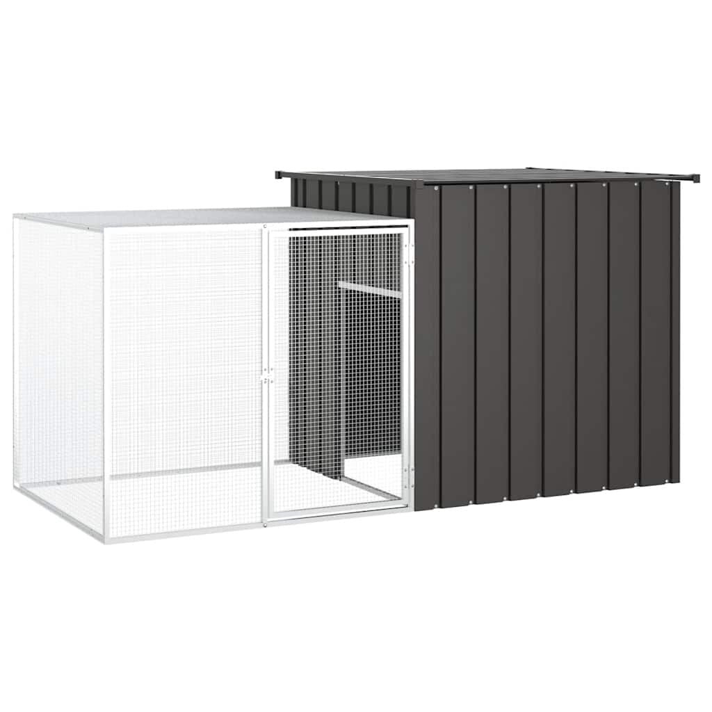 vidaXL Kippenhok 200x91x100 cm gegalvaniseerd staal antracietkleurig