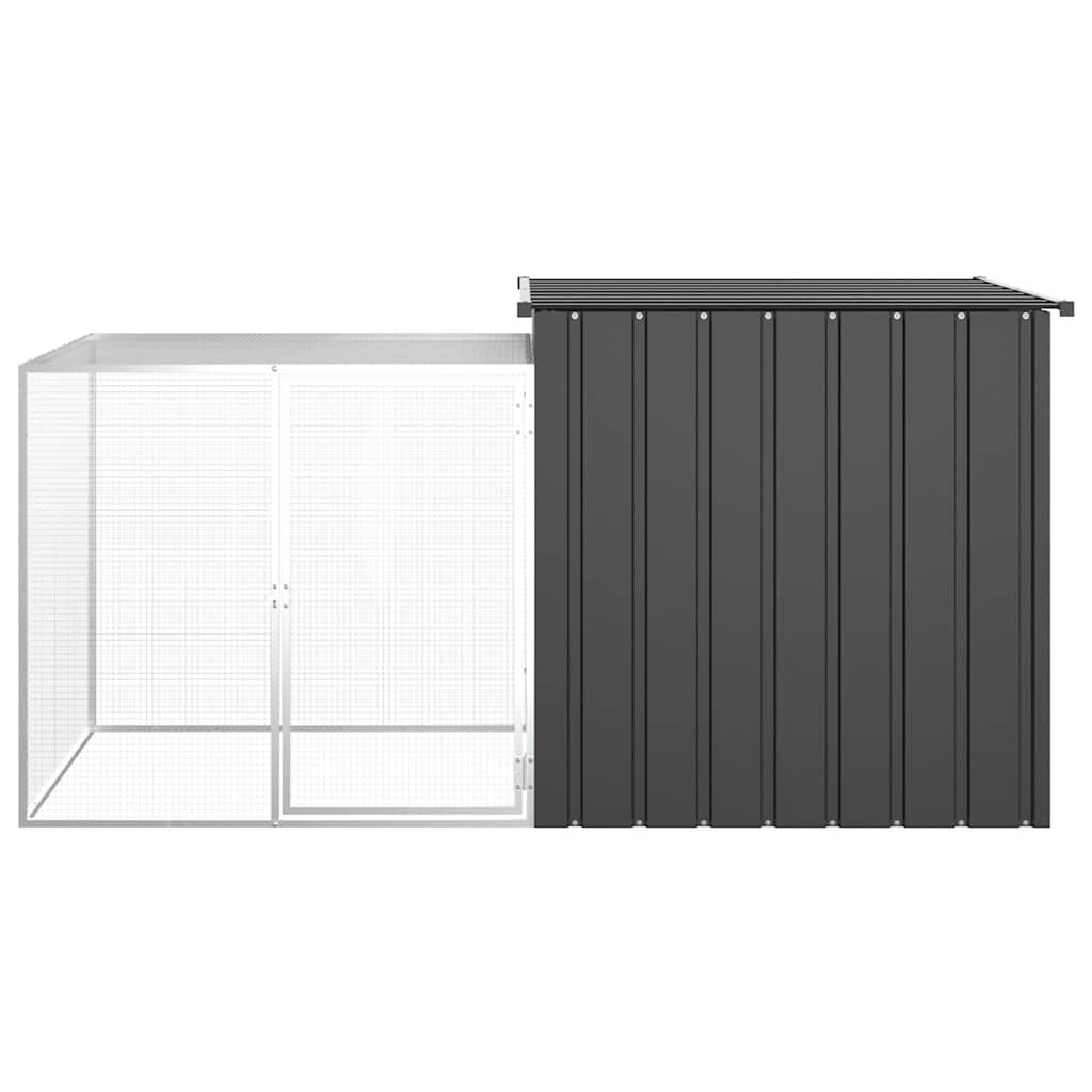 vidaXL Kippenhok 200x91x100 cm gegalvaniseerd staal antracietkleurig