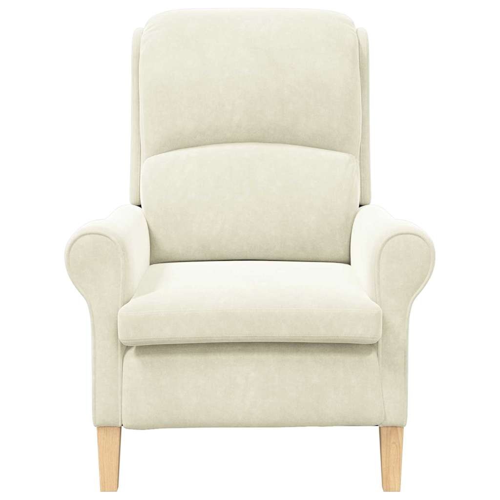 vidaXL Fauteuil Crème 76 x 94 x 102 cm Fluweel