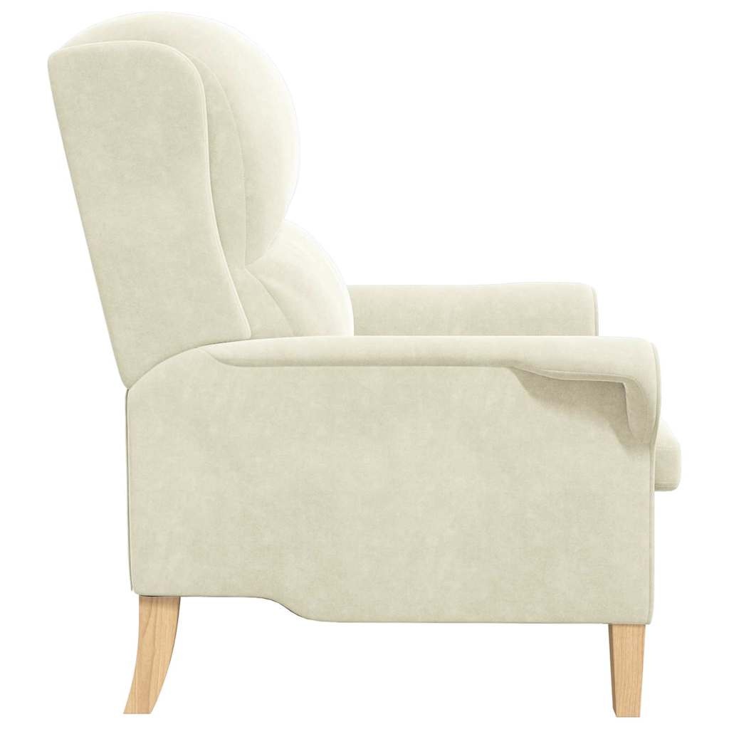 vidaXL Fauteuil Crème 76 x 94 x 102 cm Fluweel
