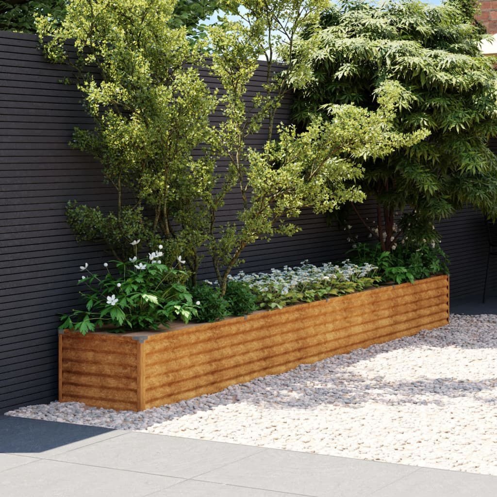 vidaXL Plantenbak verhoogd 386x50x36 cm cortenstaal
