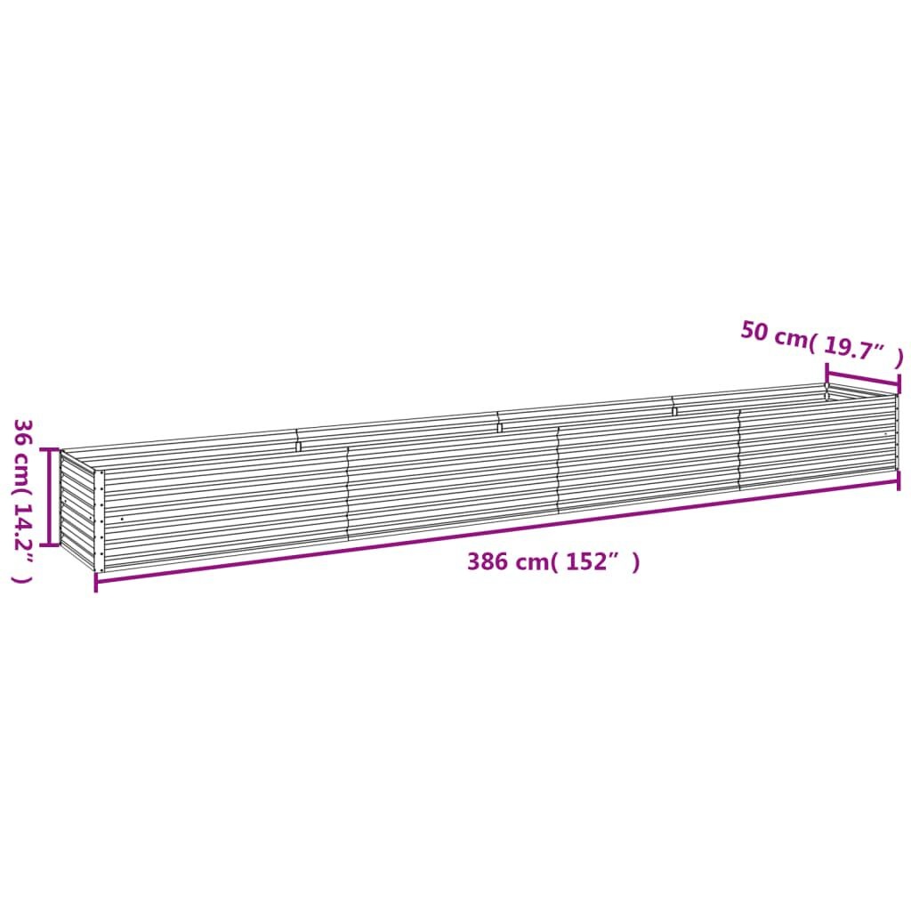 vidaXL Plantenbak verhoogd 386x50x36 cm cortenstaal