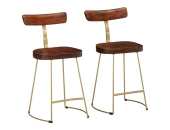 vidaXL Barkrukken 2 st 49x43x79 cm massief mangohout