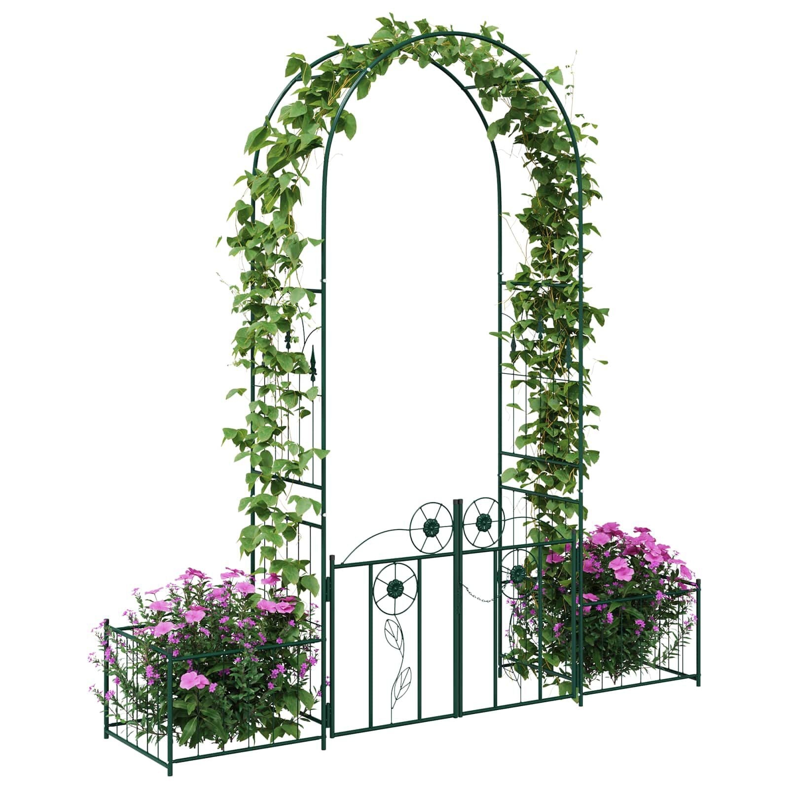 vidaXL Tuin Boog Effen Groen 203 x 50 x 218 cm