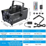 MAMIZO Mini Rookmachine 500W met 13 kleuren LED-verlichting en afstandsbediening - Zwart