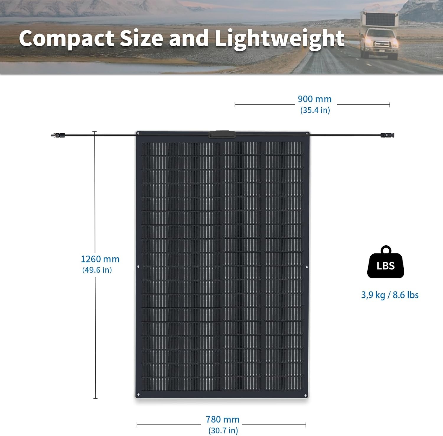 300 W (2 Pack 150 Watt) Flexible Solar Panel Monocrystalline Solar Panel Photovoltaic Module Solar Module for Caravans, Boats, Roofs